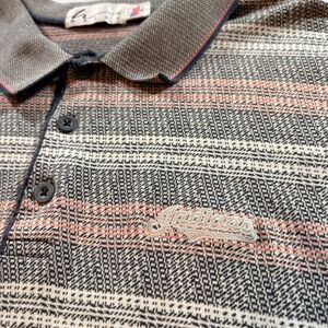 Haley Mens Vintage Striped Cleveland Indians Polo Shirt XL Brown Cotton USA Made